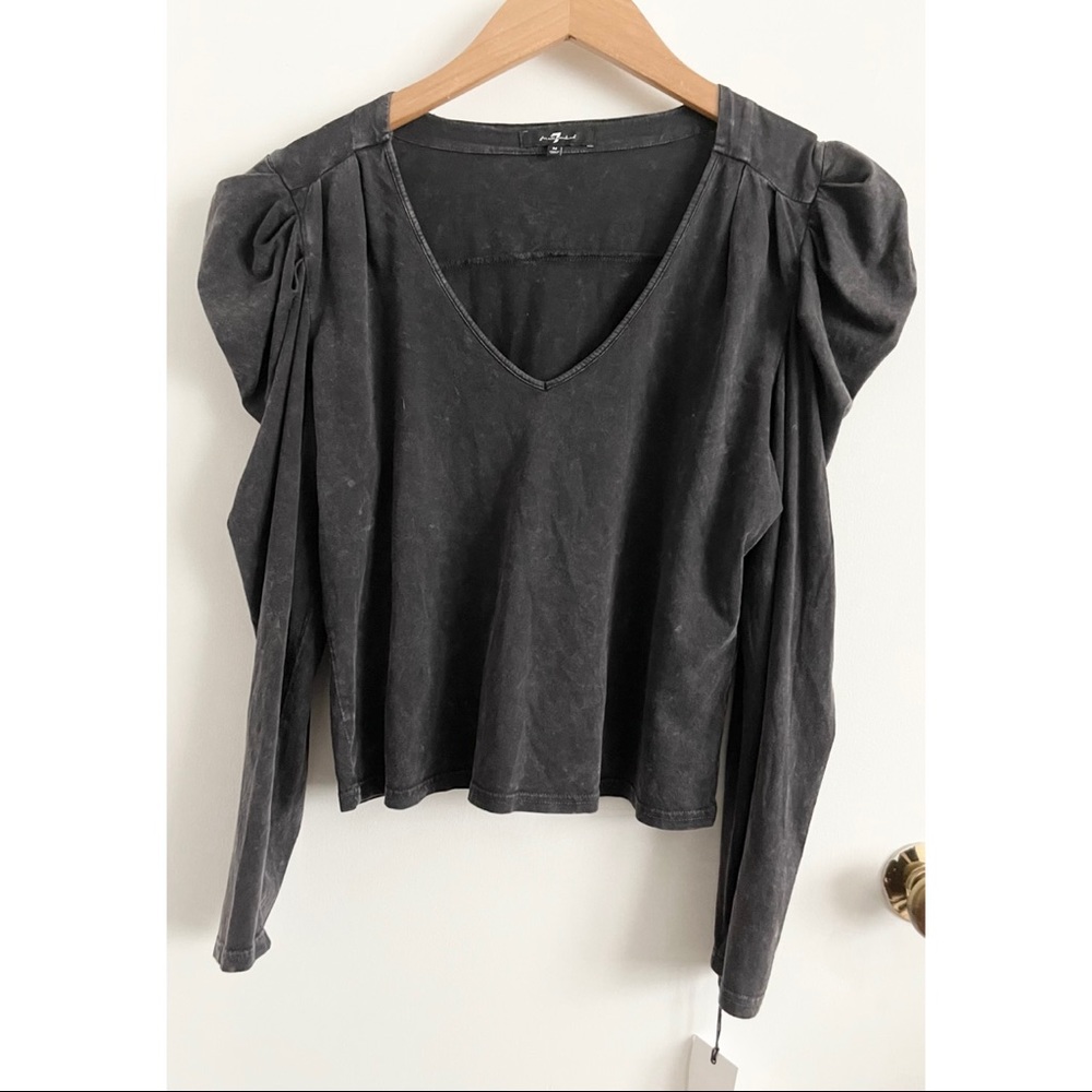NWT 7 For All Mankind Puff Sleeve Cotton Shirt